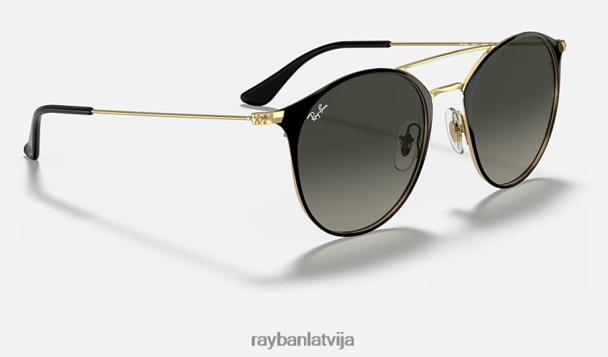 rb3546 pulēta melna uz zelta/pelēka F0L86X653 vīriešiem Ray-Ban saulesbrilles