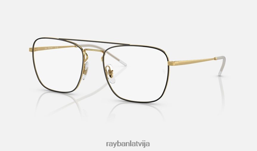 rb3588 pārejas pulēta melna uz zelta/dzidra/zila F0L86X1246 vīriešiem Ray-Ban saulesbrilles