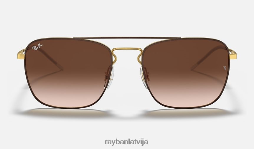 rb3588 pulēta brūna uz zelta/brūna F0L86X419 vīriešiem Ray-Ban saulesbrilles