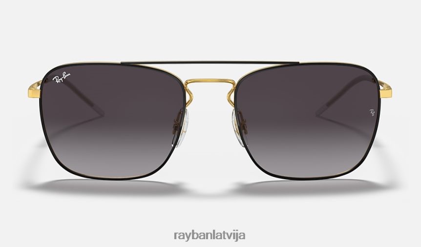rb3588 pulēta melna uz zelta/pelēka F0L86X418 vīriešiem Ray-Ban saulesbrilles