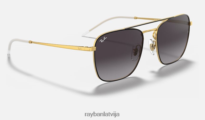 rb3588 pulēta melna uz zelta/pelēka F0L86X418 vīriešiem Ray-Ban saulesbrilles