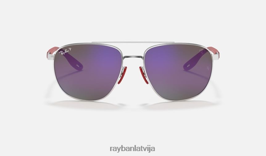 rb3659m scuderia ferrari kolekcija pulēts sudrabs/zils F0L86X1121 vīriešiem Ray-Ban saulesbrilles