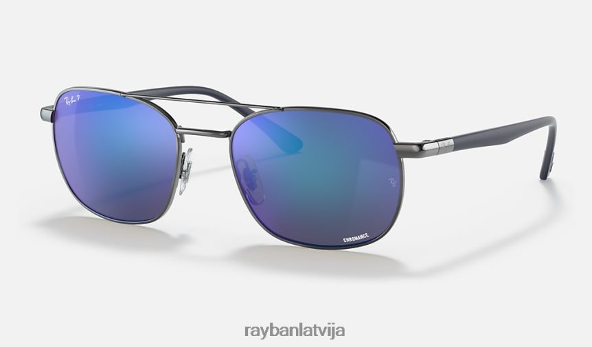 rb3670 ch hromance pulēts gunmetāls/pelēks/zils F0L86X1183 vīriešiem Ray-Ban saulesbrilles