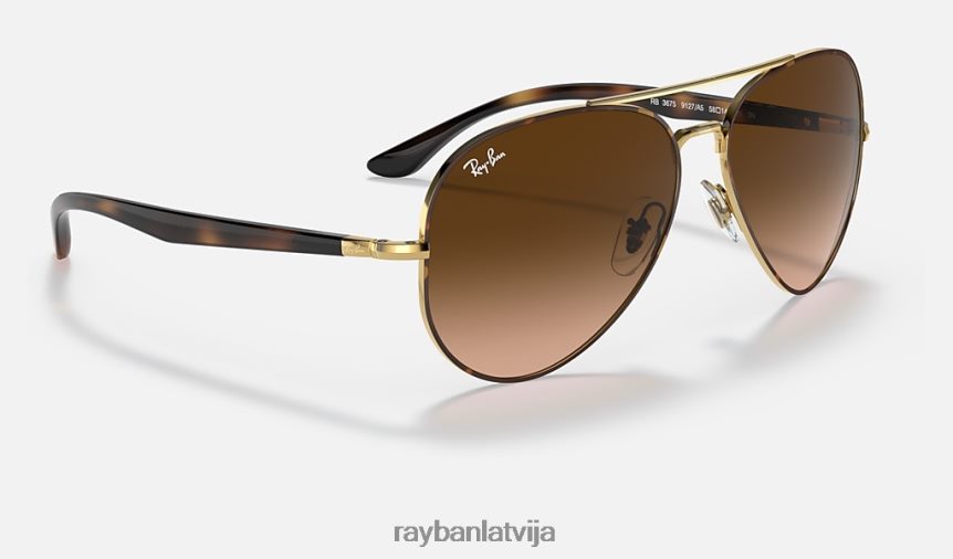 rb3675 pulēts zelts/rozā/brūns F0L86X1291 vīriešiem Ray-Ban saulesbrilles