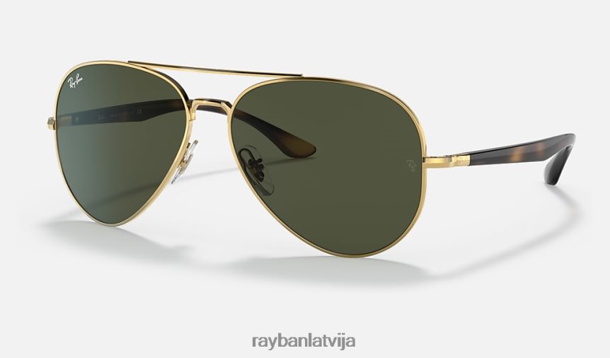 rb3675 pulēts zelts/zaļš F0L86X1290 vīriešiem Ray-Ban saulesbrilles
