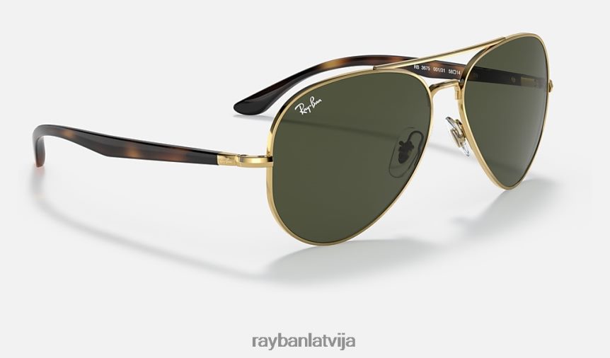 rb3675 pulēts zelts/zaļš F0L86X1290 vīriešiem Ray-Ban saulesbrilles