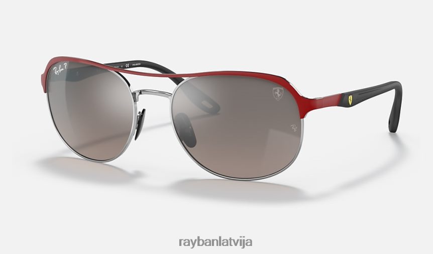 rb3685m scuderia ferrari kolekcija matēts sarkans/sudrabs F0L86X1339 vīriešiem Ray-Ban saulesbrilles