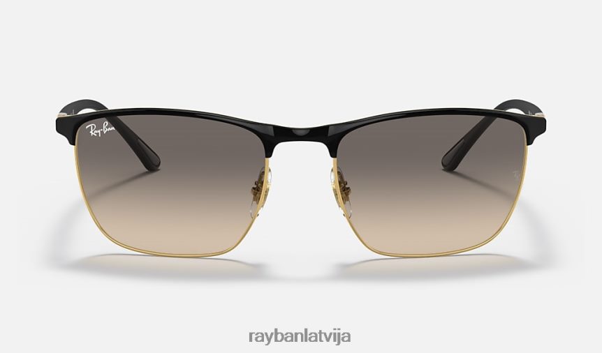 rb3686 pulēta melna uz zelta/pelēka F0L86X1415 vīriešiem Ray-Ban saulesbrilles