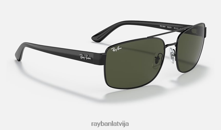 rb3687 pulēta melna/zaļa F0L86X1431 vīriešiem Ray-Ban saulesbrilles