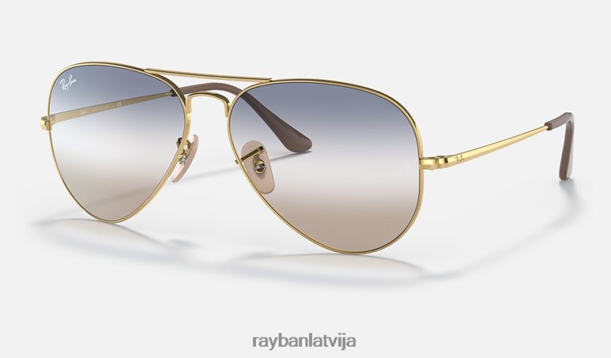 rb3689 divgradients pulēts zelts/zils/brūns F0L86X1333 vīriešiem Ray-Ban saulesbrilles