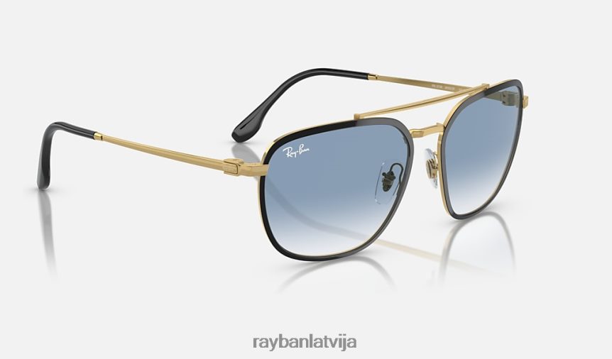 rb3708 pulēta melna uz zelta/zila F0L86X299 vīriešiem Ray-Ban saulesbrilles