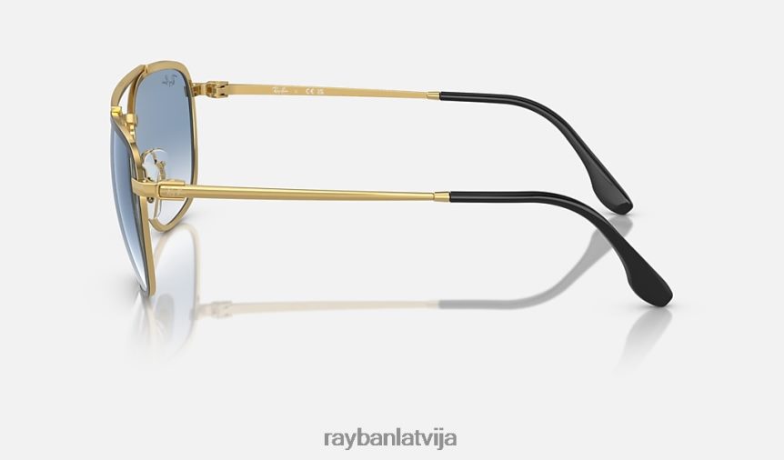 rb3708 pulēta melna uz zelta/zila F0L86X299 vīriešiem Ray-Ban saulesbrilles