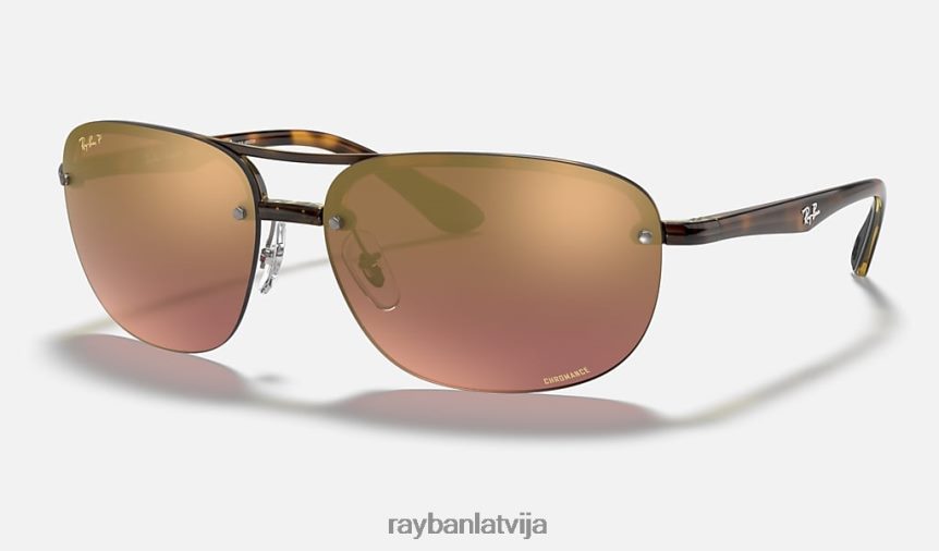 rb4275 kanālu krāsa pulēta gaiša havana/violeta F0L86X1063 vīriešiem Ray-Ban saulesbrilles