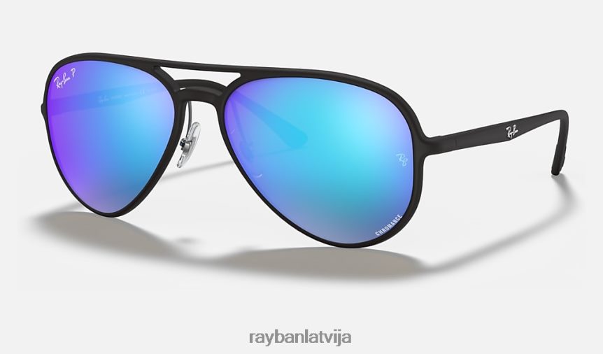 rb4320 kanālu krāsa matēts melns/zils F0L86X769 vīriešiem Ray-Ban saulesbrilles