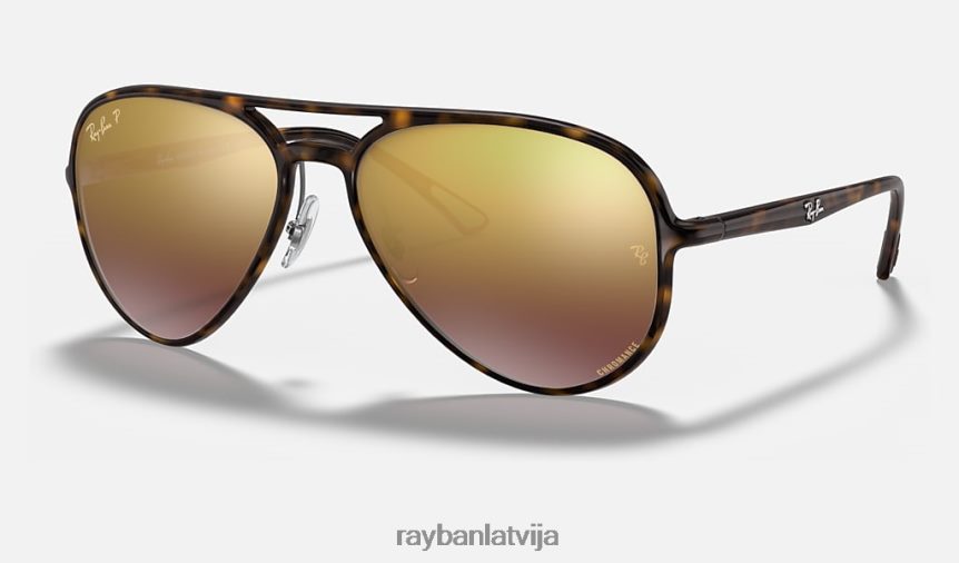 rb4320 kanālu krāsa pulēta gaiša havana/violeta F0L86X766 vīriešiem Ray-Ban saulesbrilles