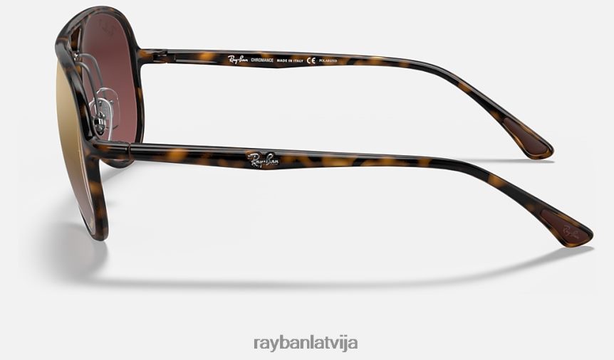 rb4320 kanālu krāsa pulēta gaiša havana/violeta F0L86X766 vīriešiem Ray-Ban saulesbrilles