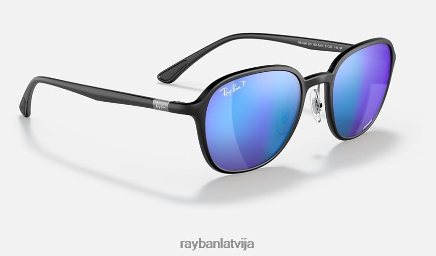 rb4341 kanālu krāsa matēts melns/zils F0L86X1276 vīriešiem Ray-Ban saulesbrilles
