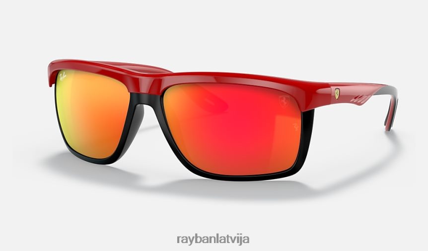 rb4363m scuderia ferrari kolekcija pulēta sarkana/sarkana F0L86X1197 vīriešiem Ray-Ban saulesbrilles