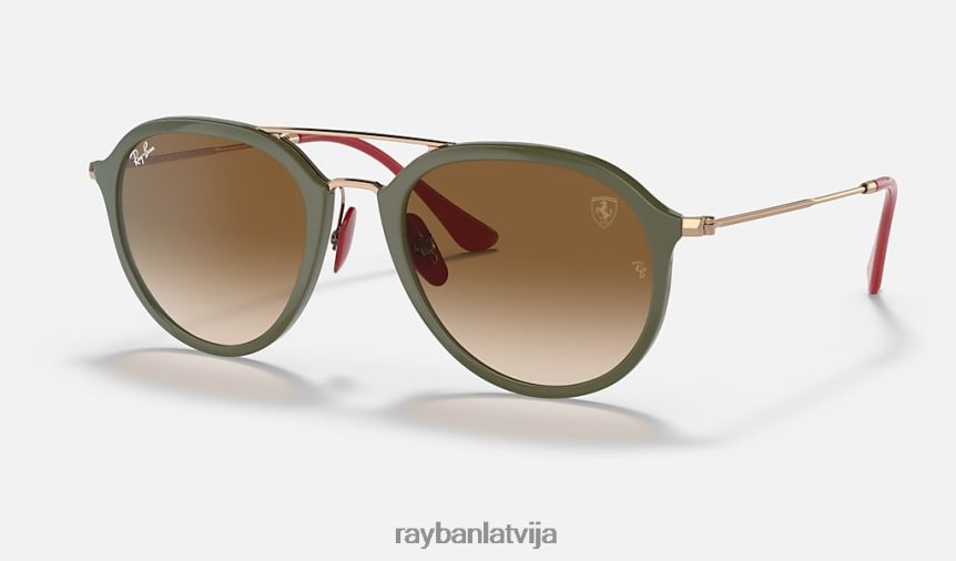 rb4369m scuderia ferrari kolekcija pulēta zaļa/gaiši brūna F0L86X1349 vīriešiem Ray-Ban saulesbrilles