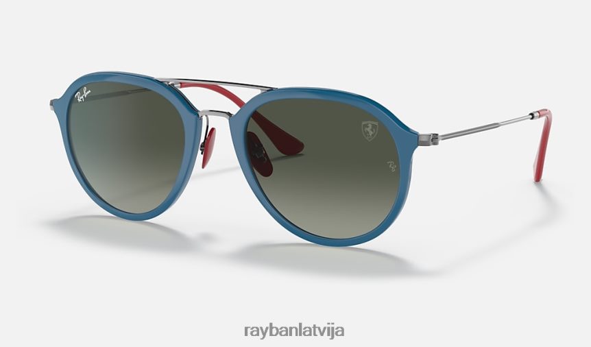 rb4369m scuderia ferrari kolekcija pulēta zila/pelēka F0L86X1351 vīriešiem Ray-Ban saulesbrilles