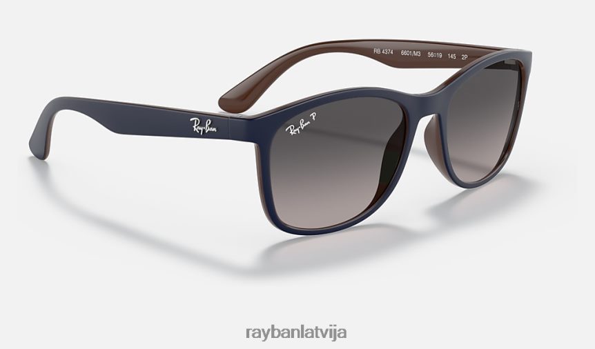 rb4374 matēts zils uz brūna/pelēka F0L86X1436 vīriešiem Ray-Ban saulesbrilles
