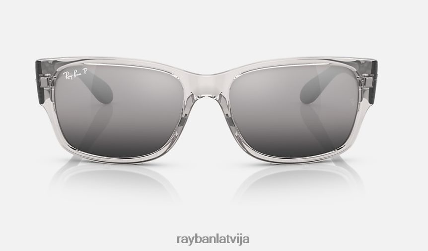 rb4388 pulēta caurspīdīga pelēka/pelēka F0L86X370 vīriešiem Ray-Ban saulesbrilles