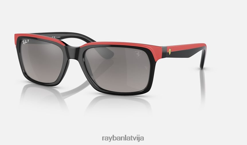 rb4393m scuderia ferrari kolekcija pulēta melna uz sarkana/pelēka F0L86X491 vīriešiem Ray-Ban saulesbrilles