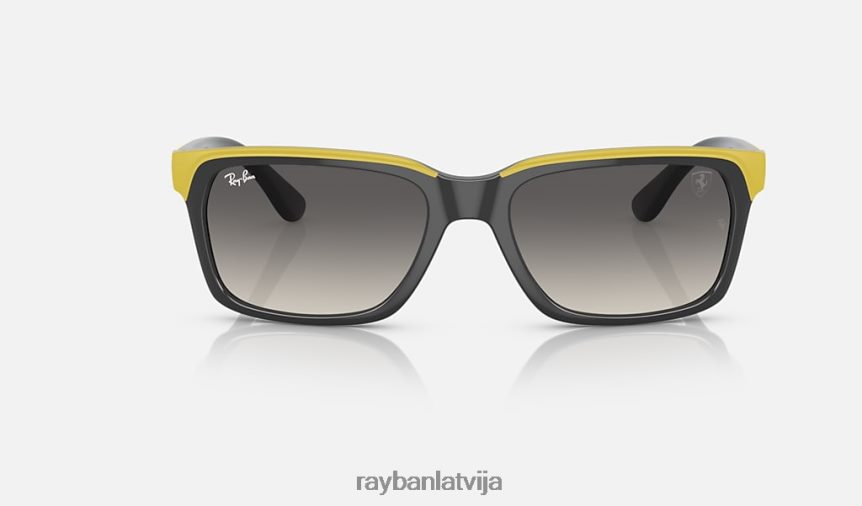 rb4393m scuderia ferrari kolekcija pulēta pelēka uz dzeltena/pelēka F0L86X490 vīriešiem Ray-Ban saulesbrilles