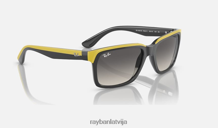 rb4393m scuderia ferrari kolekcija pulēta pelēka uz dzeltena/pelēka F0L86X490 vīriešiem Ray-Ban saulesbrilles