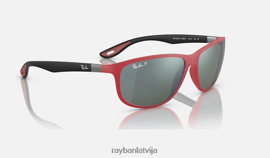 rb4394m scuderia ferrari kolekcija matēts sarkans/zaļš/sudrabs F0L86X1508 vīriešiem Ray-Ban saulesbrilles