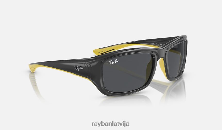 rb4405m scuderia ferrari kolekcija pulēts pelēks uz dzeltena/tumši pelēka F0L86X428 vīriešiem Ray-Ban saulesbrilles