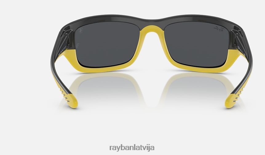 rb4405m scuderia ferrari kolekcija pulēts pelēks uz dzeltena/tumši pelēka F0L86X428 vīriešiem Ray-Ban saulesbrilles