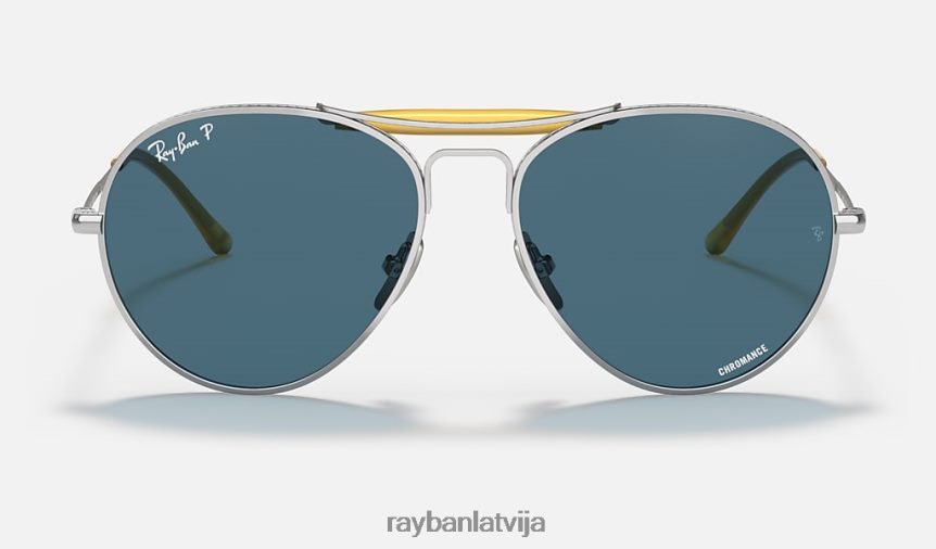rb8063 titāns pulēts sudrabs/zils F0L86X1213 vīriešiem Ray-Ban saulesbrilles