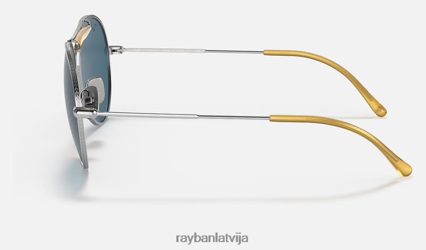 rb8063 titāns pulēts sudrabs/zils F0L86X1213 vīriešiem Ray-Ban saulesbrilles