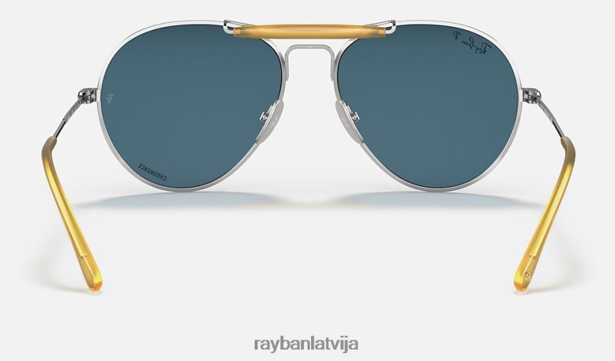 rb8063 titāns pulēts sudrabs/zils F0L86X1213 vīriešiem Ray-Ban saulesbrilles