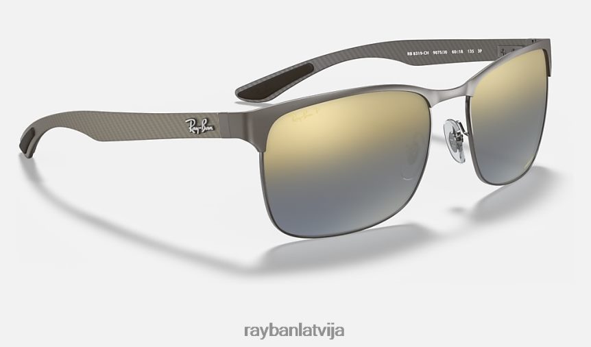 rb8319 kanālu krāsa pulēts gunmetāls/zils F0L86X991 vīriešiem Ray-Ban saulesbrilles