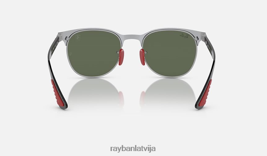 rb8327m scuderia ferrari kolekcija pulēta melna uz sudraba/zaļa F0L86X1510 vīriešiem Ray-Ban saulesbrilles
