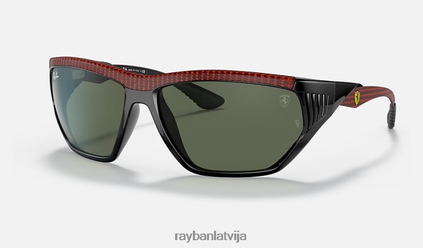 rb8359m scuderia ferrari kolekcija pulēta melna/zaļa F0L86X1199 vīriešiem Ray-Ban saulesbrilles