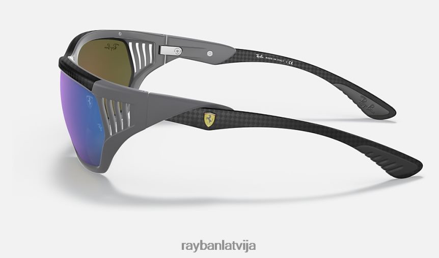 rb8359m scuderia ferrari kolekcija pulēts pelēks/zils F0L86X1202 vīriešiem Ray-Ban saulesbrilles