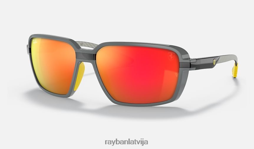 rb8360m scuderia ferrari kolekcija pulēta pelēka/sarkana F0L86X1363 vīriešiem Ray-Ban saulesbrilles