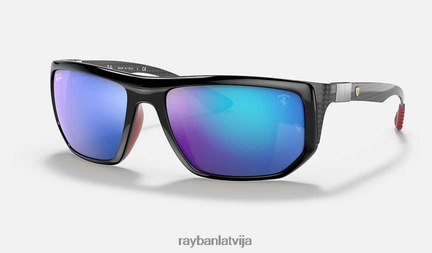 rb8361m scuderia ferrari kolekcija pulēts melns/zils F0L86X1450 vīriešiem Ray-Ban saulesbrilles