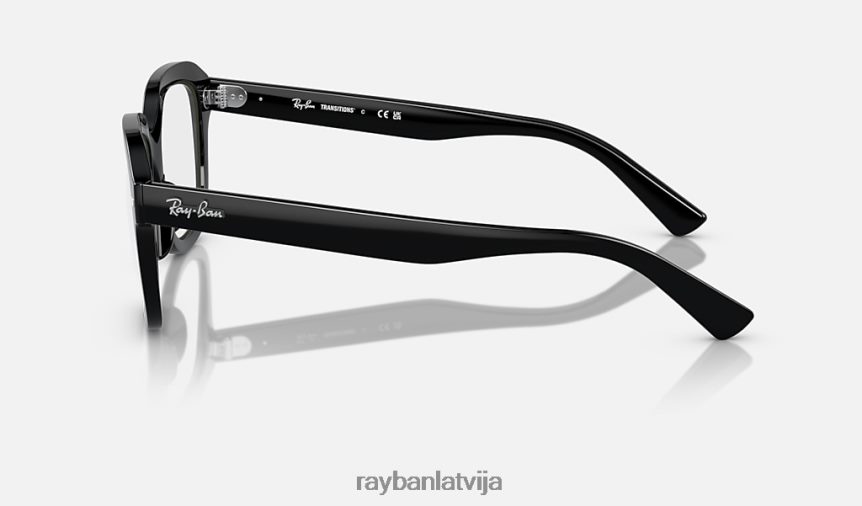 Ēriks pārejas pulēta melna/dzidra/pelēka F0L86X381 vīriešiem Ray-Ban saulesbrilles
