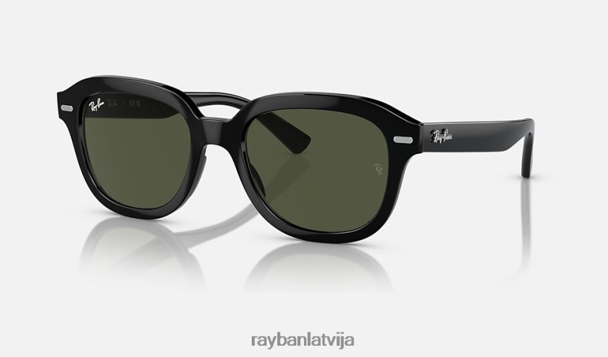 Ēriks pulēta melna/zaļa F0L86X203 vīriešiem Ray-Ban saulesbrilles