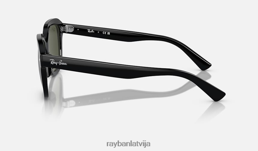 Ēriks pulēta melna/zaļa F0L86X203 vīriešiem Ray-Ban saulesbrilles