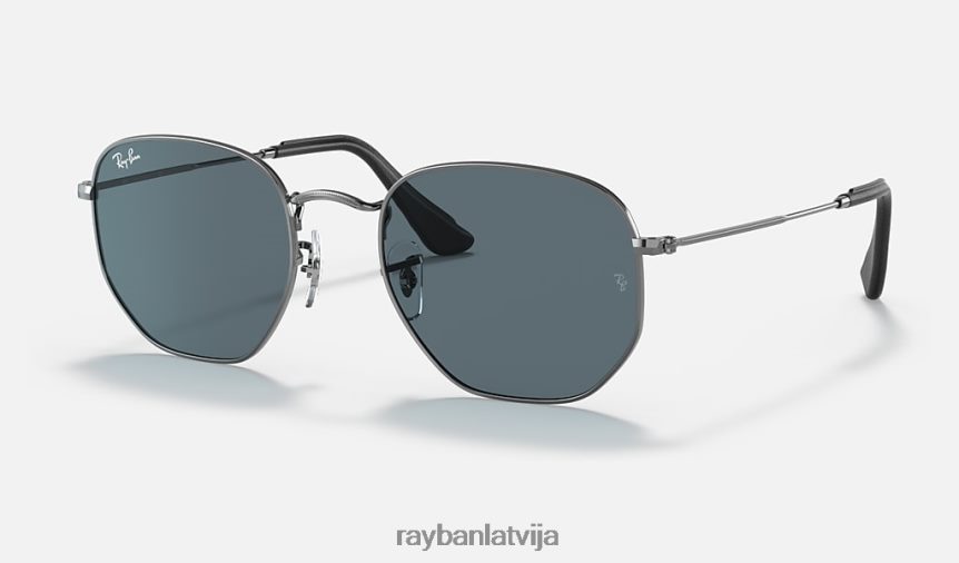 sešstūra kolekcija pulēts gunmetāls/zils F0L86X977 vīriešiem Ray-Ban saulesbrilles