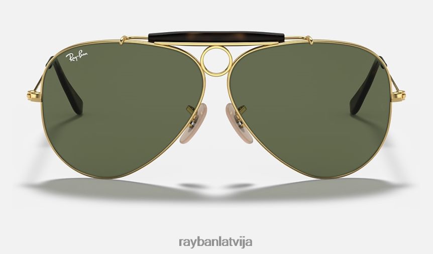 shooter havana kolekcija pulēts zelts/zaļš F0L86X1477 vīriešiem Ray-Ban saulesbrilles