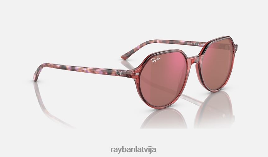 talija pulēta caurspīdīga rozā/sarkana F0L86X272 vīriešiem Ray-Ban saulesbrilles