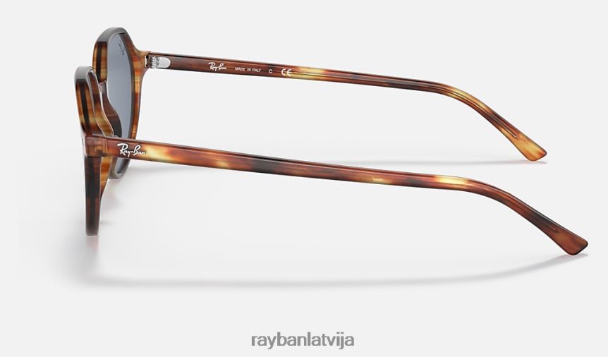 talija pulēta svītraina havana/zila F0L86X265 vīriešiem Ray-Ban saulesbrilles