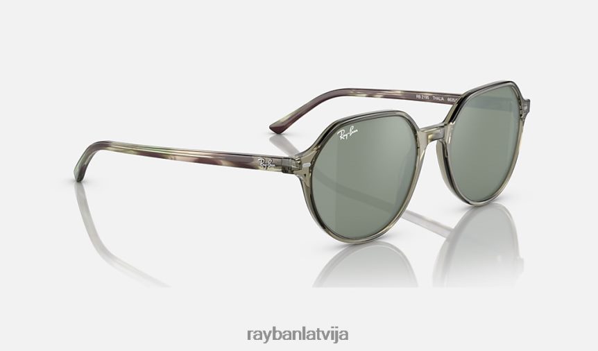talija pulēts caurspīdīgs zaļš/sudrabs F0L86X270 vīriešiem Ray-Ban saulesbrilles