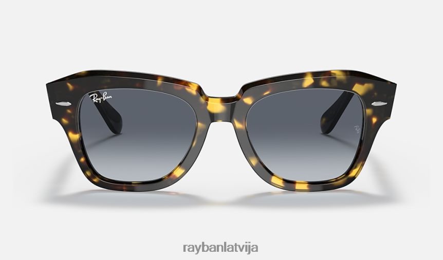 štata ielas plankums pulēta dzeltena havana/zila F0L86X1334 vīriešiem Ray-Ban saulesbrilles